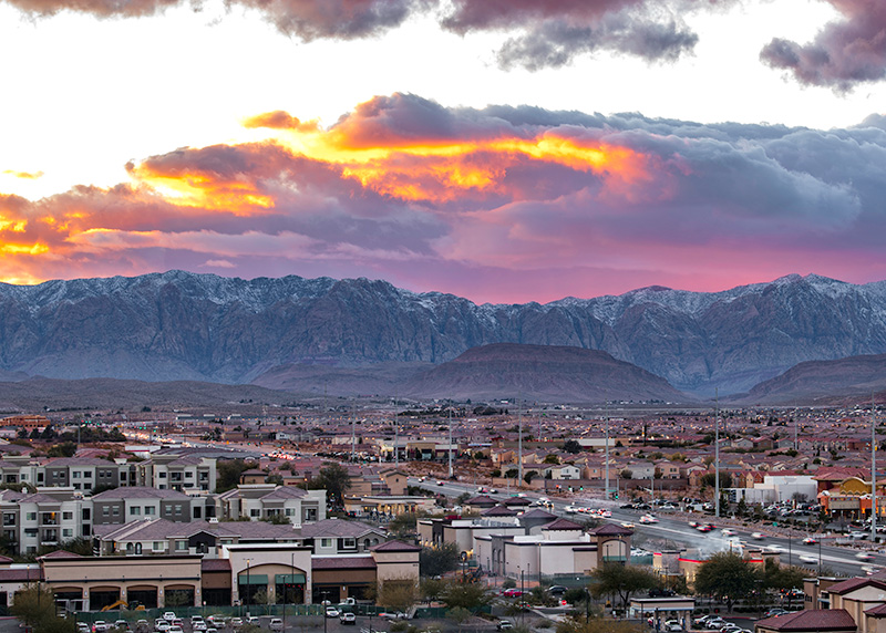 aerial view of a Las Vegas, NV neighborhood